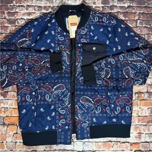 Levi's Men's Navy Paisley Bomber Jacket